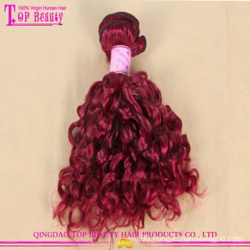 7A grade red curly indian remy hair extensions wholesale popular fashion red color indian remy human hair weaving